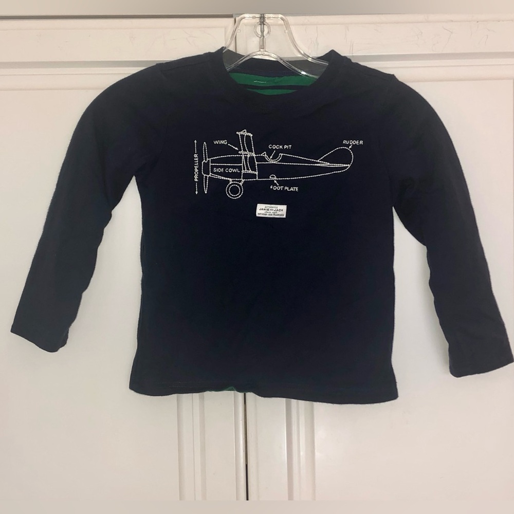 Janie & Jack reversible long sleeve airplane
